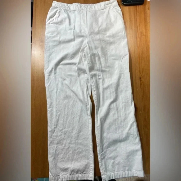 Womens High Rise Wide Leg %100  cotton Pants Size XL - Picture 2 of 9